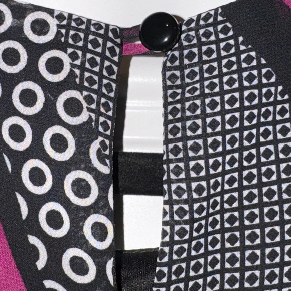 Cato Women’s Black Purple Grey patterned layered sheath dress sz S - Picture 4 of 9